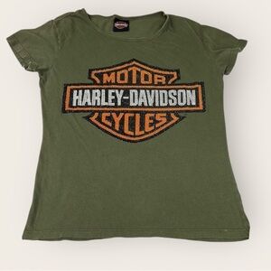 Adamec Harley Davidson Jacksonville FL Rhinestone Bling T-Shirt Women’s